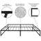 Merrick Lane Varallo 14 Inch Steel Bed Frame With Steel Slat Support For Any Mattress (No Box Spring Required)